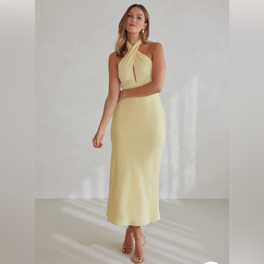 Park & Fifth Cooper Dress in Laguna yellow size Large